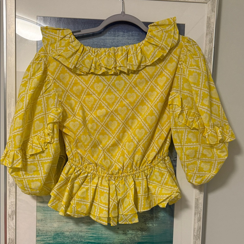 Rhode Yellow Ruffled Top - Picture 3 of 3